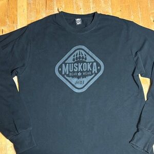 Muskoka Bear Wear Black Long Sleeve Shirt